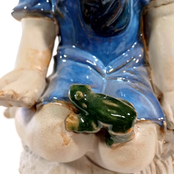 Royal Copenhagen 1950s Art Deco Mid Century Sculpture Child & Frog Planter Vase - Picture 6 of 10